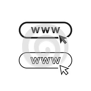 Web line icon set vector. Flat icon Web internet with arrow
