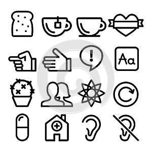 Web line icons, Website navigation flat design icon collection - users, blog, store