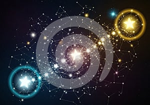 The web of lines suggests a constellation or network pattern