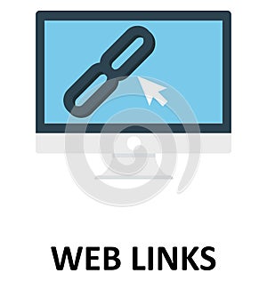 Web Links Optimization Isolated Color Vector Illustration Icon