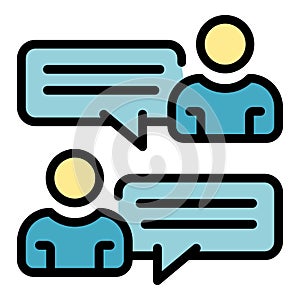 Web love conversation icon color outline vector