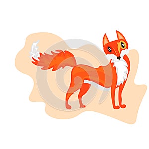 Web lustration depicting a cute red fox cartoon. Eps 10 Vector