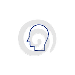 Man head line icon concept. Man head flat  vector symbol, sign, outline illustration.