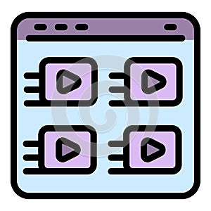 Web market studies icon vector flat