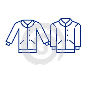 Men pullover line icon concept. Men pullover flat  vector symbol, sign, outline illustration.