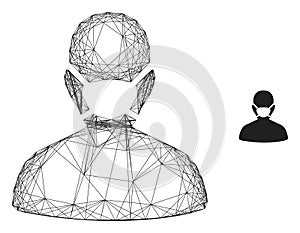 Web Mesh Coronavirus Face Mask Vector Icon