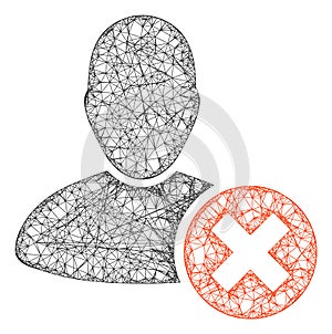 Web Mesh Delete User Vector Icon