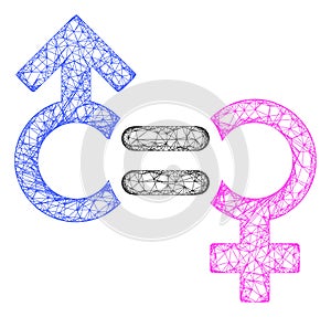 Web Mesh Genders Relation Symbol Vector Icon