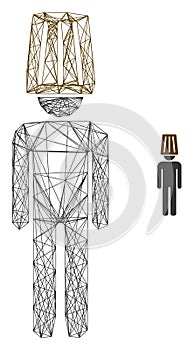 Web Mesh Idiot Man Vector Icon