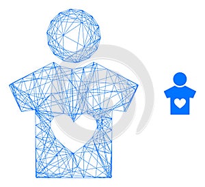 Web Mesh Lover Boy Vector Icon