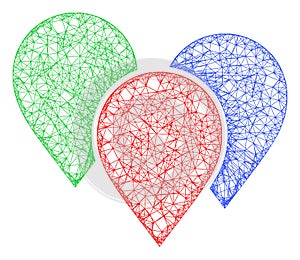 Web Mesh Map Pointer Group Vector Icon