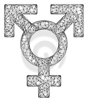 Web Mesh Polyandry Sex Symbol Vector Icon