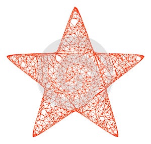 Web Mesh Red Star Vector Icon