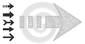 Web Mesh Send Right Icon with Simple Glyphs