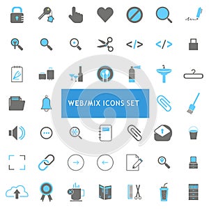 Web/mix icons set vector