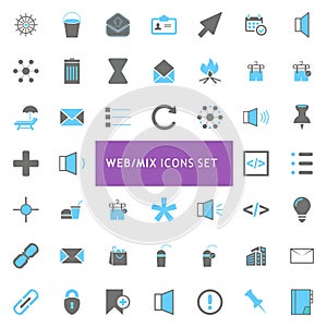 Web/mix icons set vector