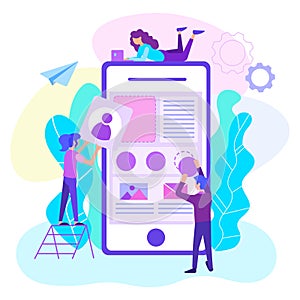 Web mobile app development concept.