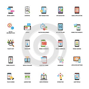 Web and Mobile Application Development Vector Icons Set