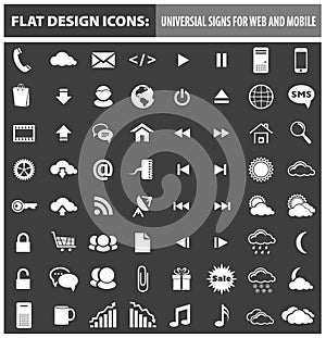 Web and mobile flat design icons, elements