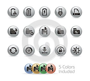 Web and Mobile Icons 3 // Metal Round Series