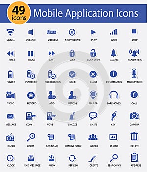 Web and Mobile icons,Blue version