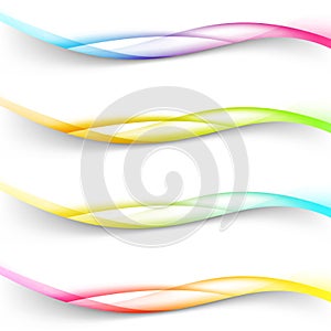 Web modern abstract swoosh wave border divider collection