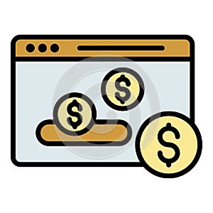 Web money page icon color outline vector