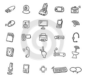 Web multimedia icons set - vector illustration