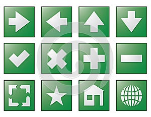 Web navigation buttons green