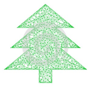 Web Network Fir Tree Vector Icon