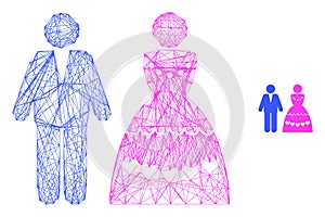 Web Net Marriage Couple Vector Icon