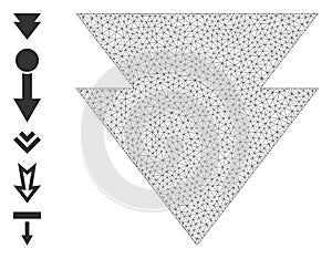 Web Net Move Down Icon with Simple Glyphs