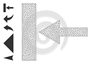 Web Net Move Left Icon with Simple Symbols