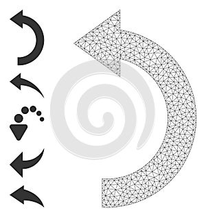 Web Net Rotate Left Icon with Simple Glyphs