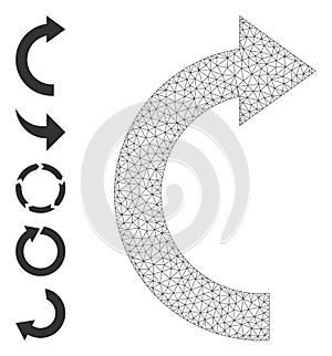 Web Net Rotate Right Icon with Simple Symbols