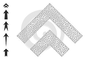 Web Net Shift Up Icon with Simple Glyphs