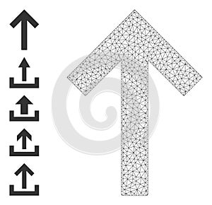 Web Net Up Arrow Icon with Simple Pictograms