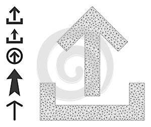 Web Net Upload Icon with Simple Symbols