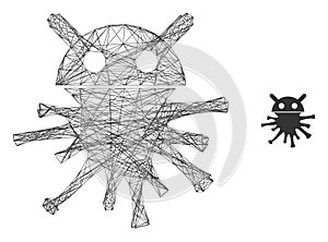Web Net Virus Robot Vector Icon