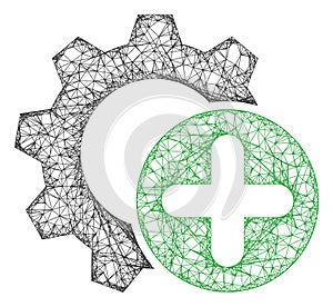 Web Network Add Settings Gear Vector Icon