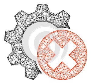 Web Network Delete Settings Gear Vector Icon