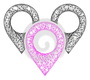 Web Network Map Marker Group Vector Icon