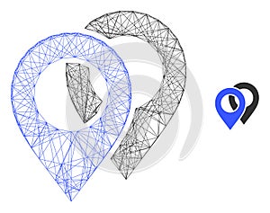 Web Network Map Markers Vector Icon