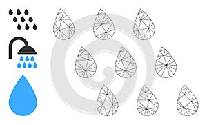 Web Network Rain Drops Vector Icon and Original Icons