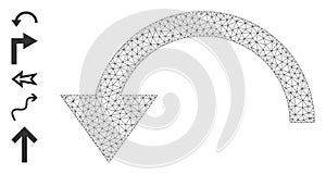 Web Network Rotate Ccw Icon with Simple Glyphs