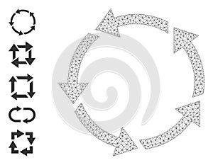 Web Network Rotation Icon with Simple Symbols