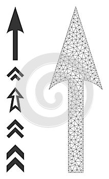 Web Network Sharp Arrow Up Icon with Simple Glyphs