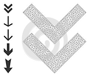 Web Network Shift Down Icon with Simple Glyphs