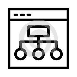 Web network vector thin  line icon