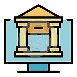 Web online banking icon vector flat